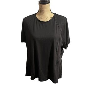 Spyder Black Short Sleeve Active Wear Ribbed Tee